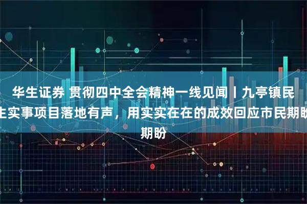 华生证券 贯彻四中全会精神一线见闻丨九亭镇民生实事项目落地有声，用实实在在的成效回应市民期盼