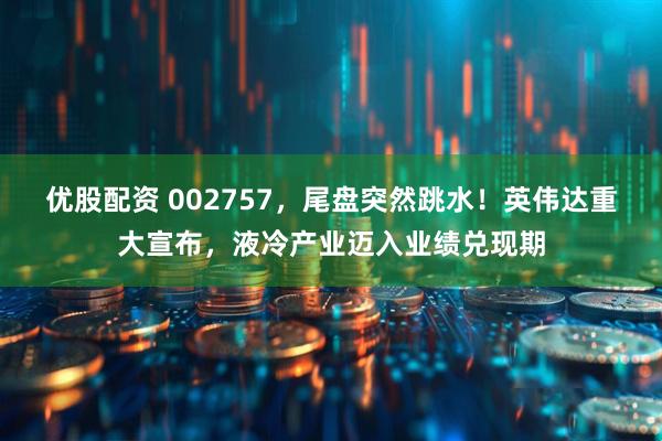 优股配资 002757，尾盘突然跳水！英伟达重大宣布，液冷产业迈入业绩兑现期